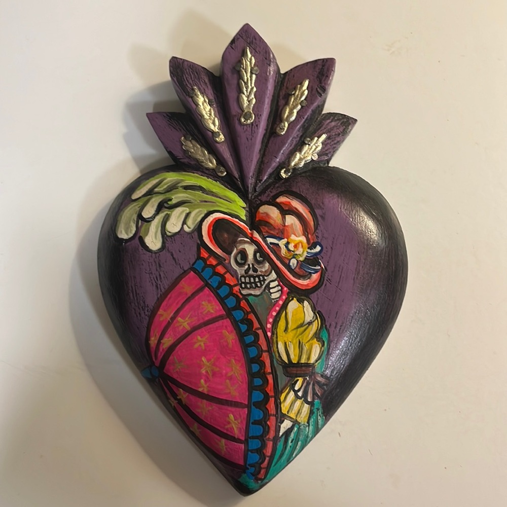 Beautifully painted Day of the Dead Heart
